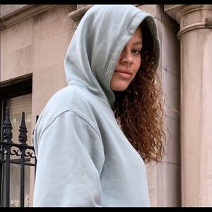 TNA perfect fleece hoodie in glacial green